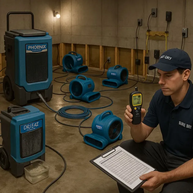 Structural Drying and Dehumidification process in Fort Hall, ID